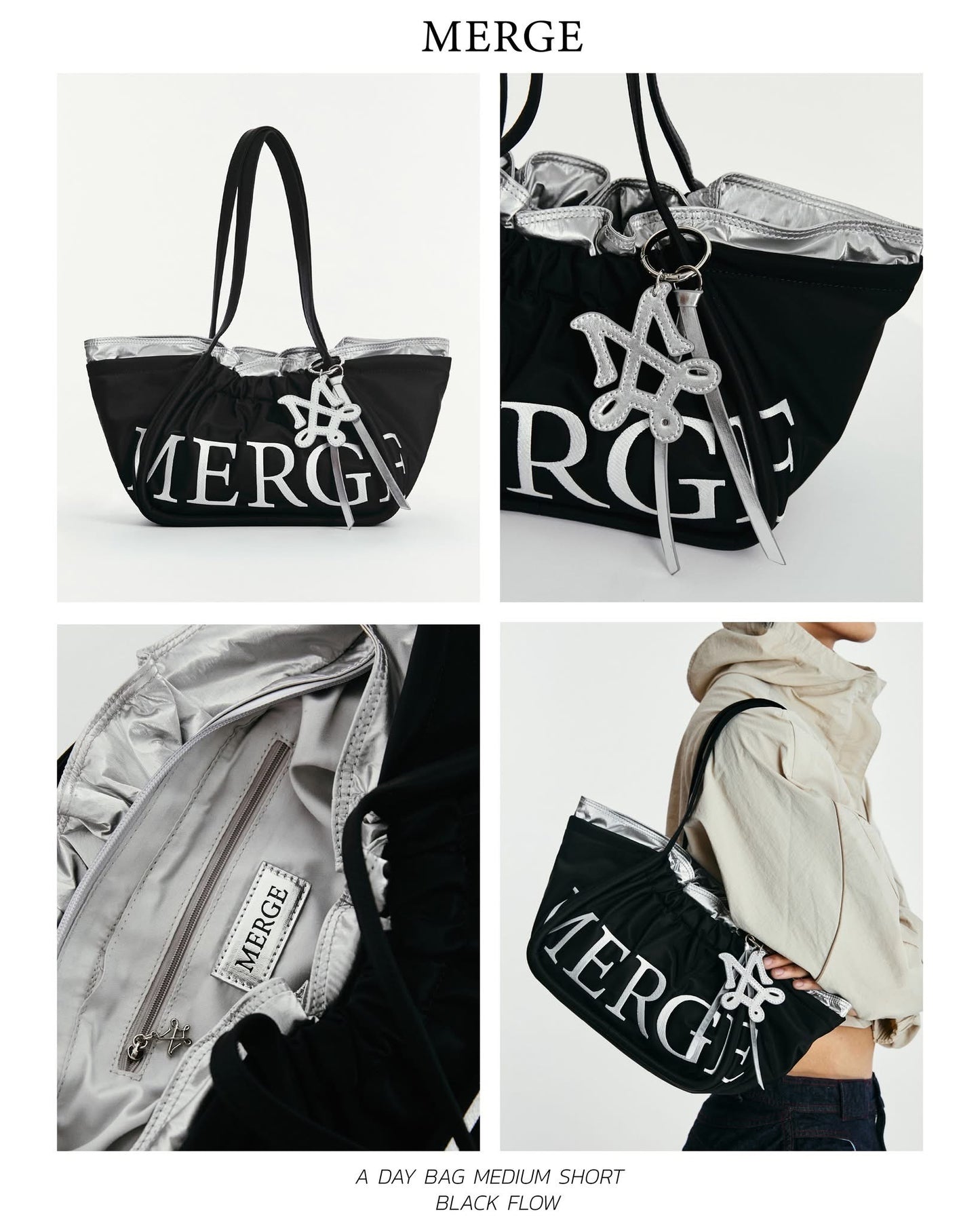 พร้อมส่ง A DAY BAG Medium Short - Size M   - Black 🖤